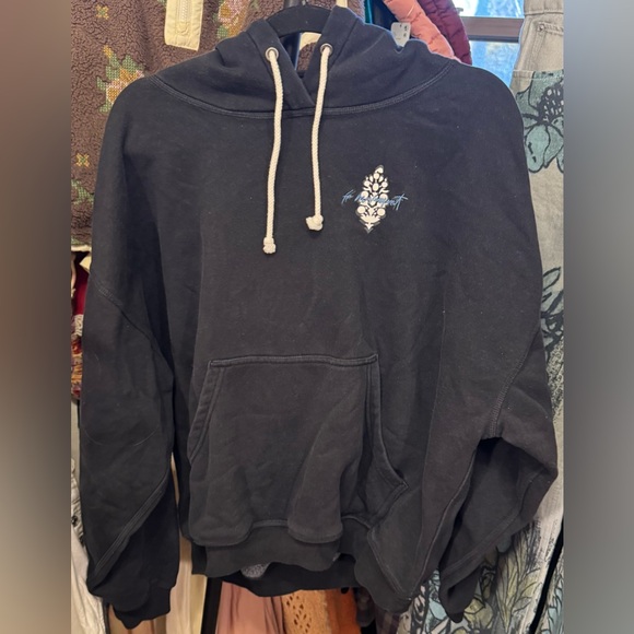 NWOT Free People FP Movement Final Call Buti Logo Hoodie - black white - M *IR* - Picture 7 of 12